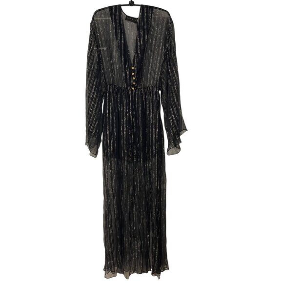 Dundas Silk Lurex Stripe Dress Women's Size XXS/XS (Italy 38) Flowing Kaftan NEW - Picture 5 of 16